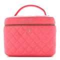 Caviar Quilted Large Vanity Pouch Pink