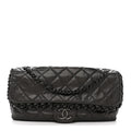 Calfskin Quilted Medium Chain Me Flap Grey