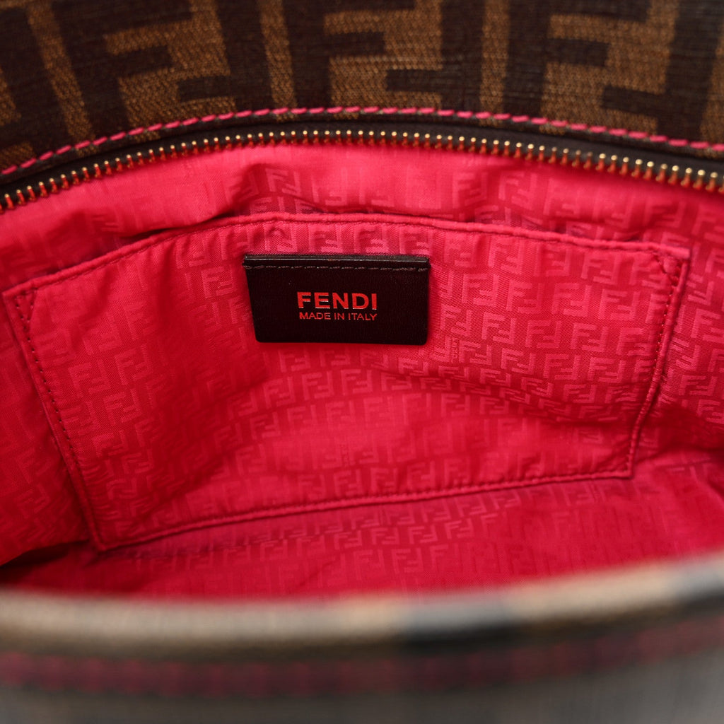 Zucca Spalmati Vitello FF Mini Roll Tote Tobacco Pink