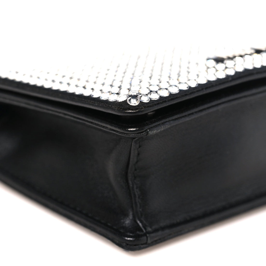 Nappa Crystal Starlight Mini Clutch Bag Black