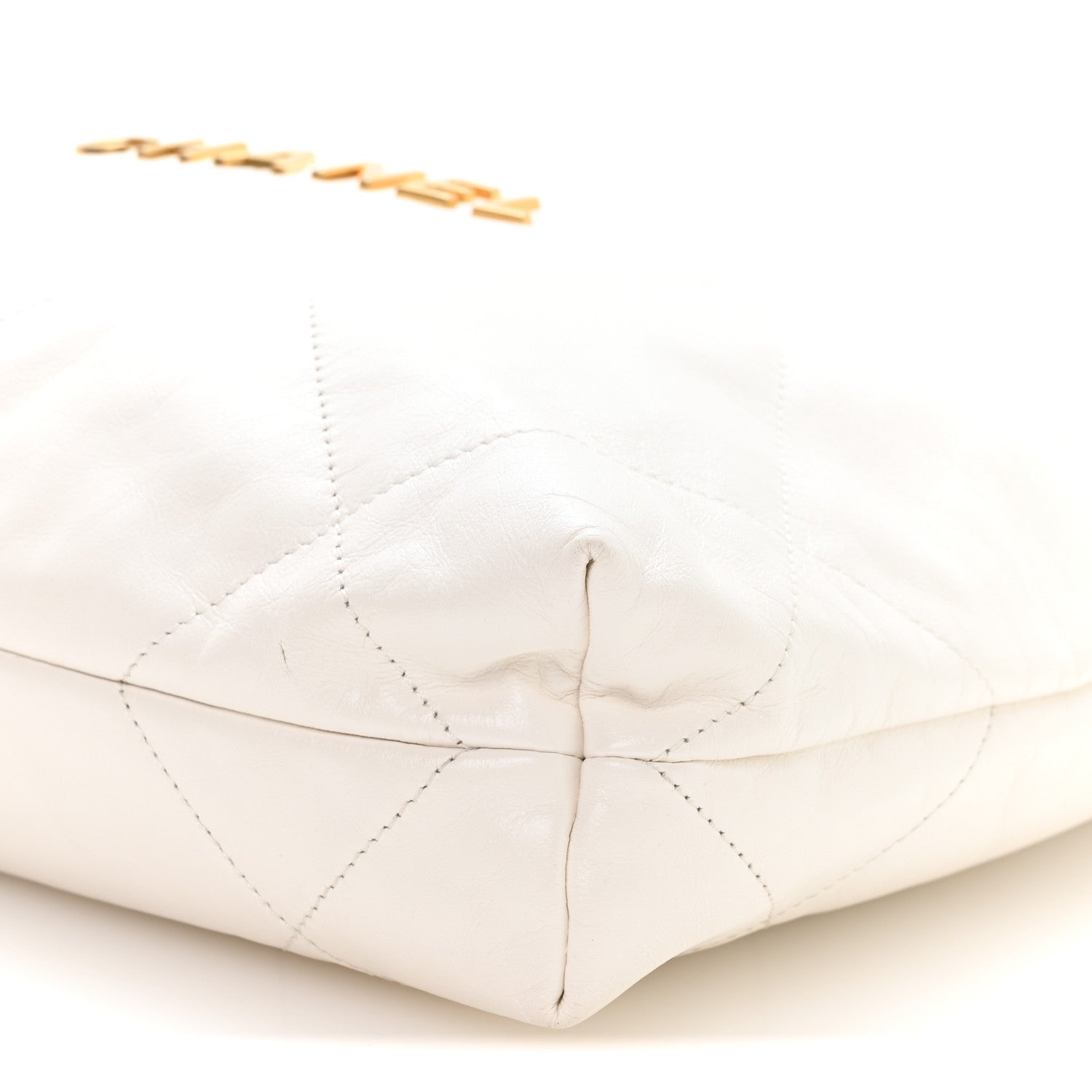 Shiny Calfskin Quilted Small Chanel 22 White