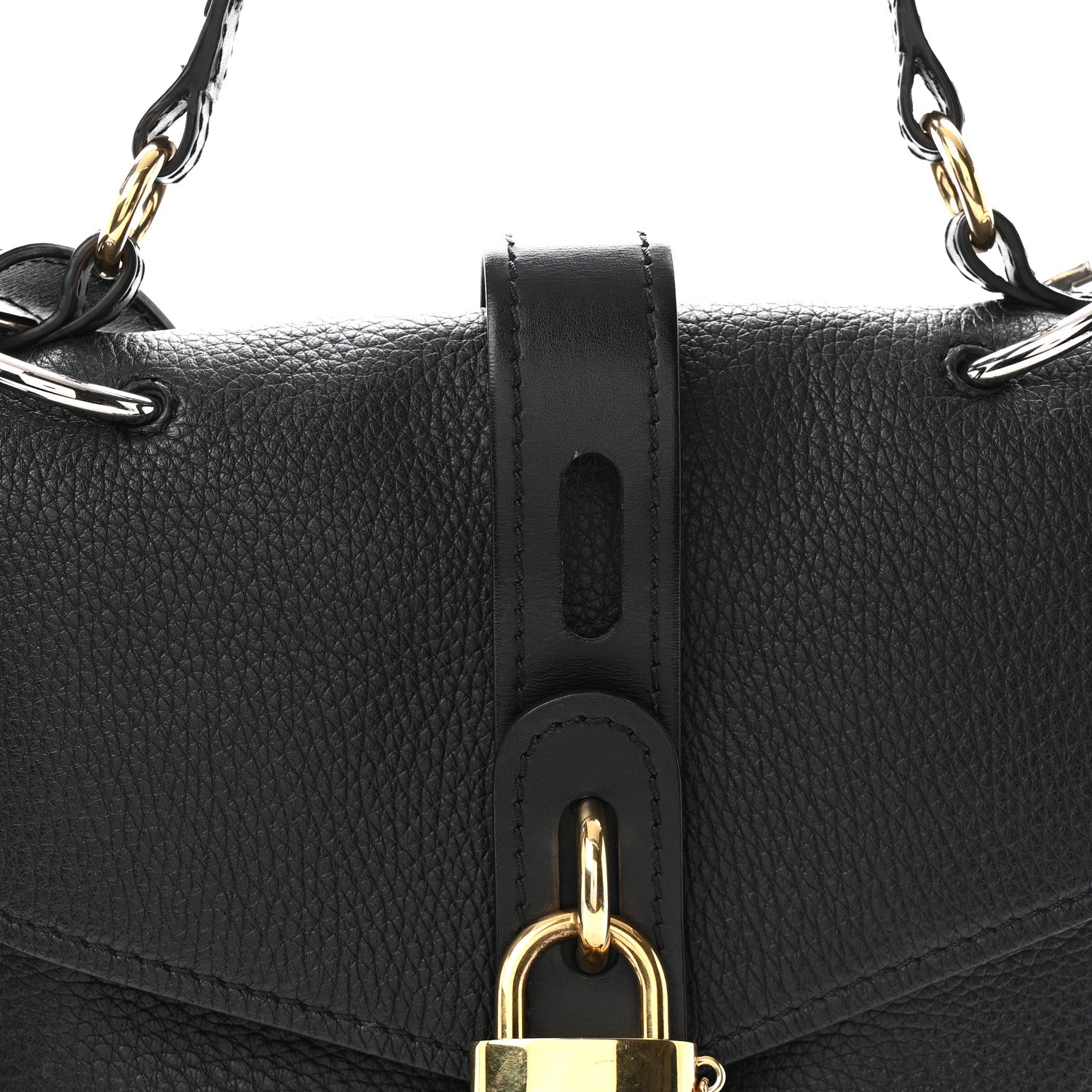 Grained Calfskin Medium Aby Day Shoulder Bag Black