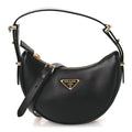 Soft Calfskin Mini Arque Shoulder Bag Black