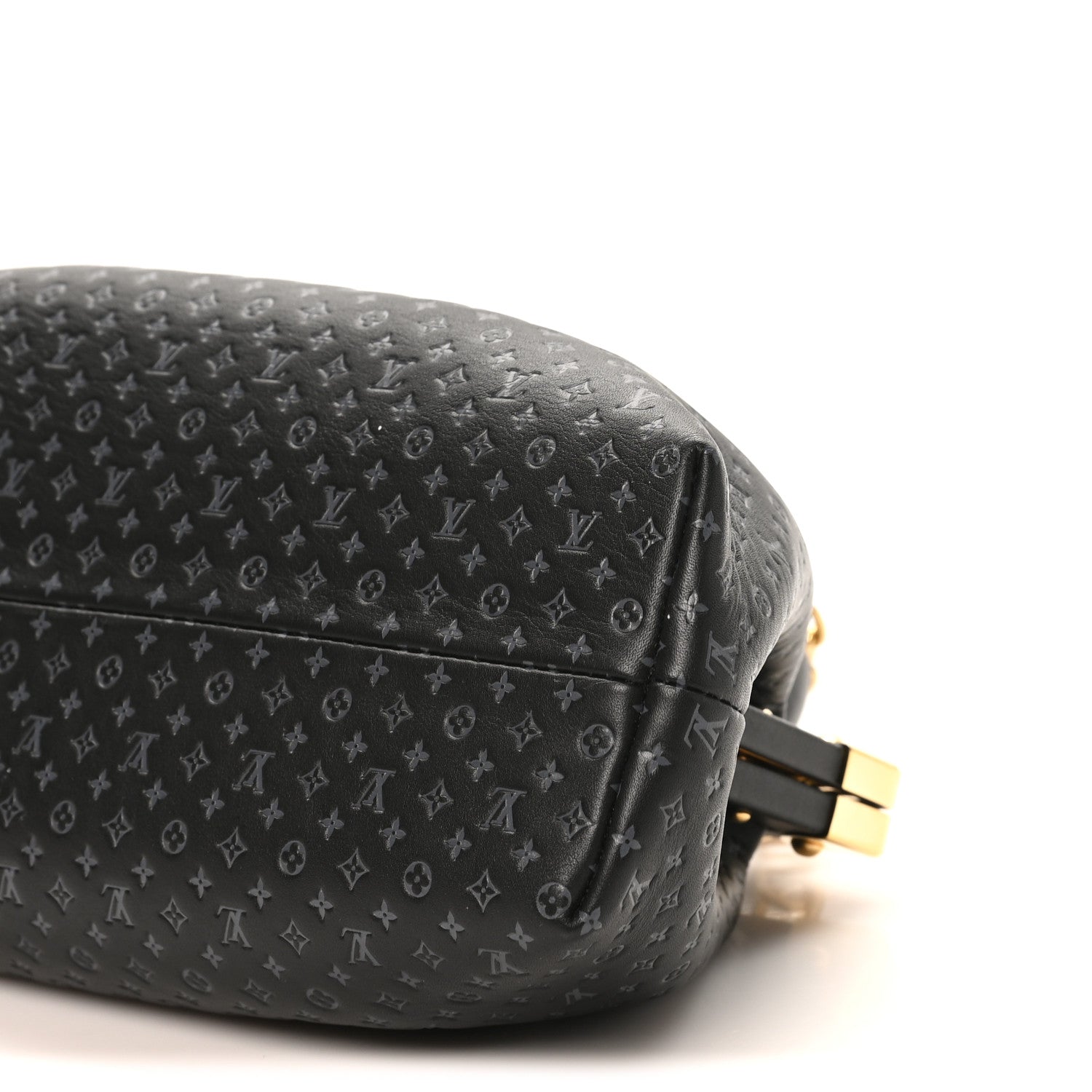 Calfskin Nanogram Embossed Clutch Black