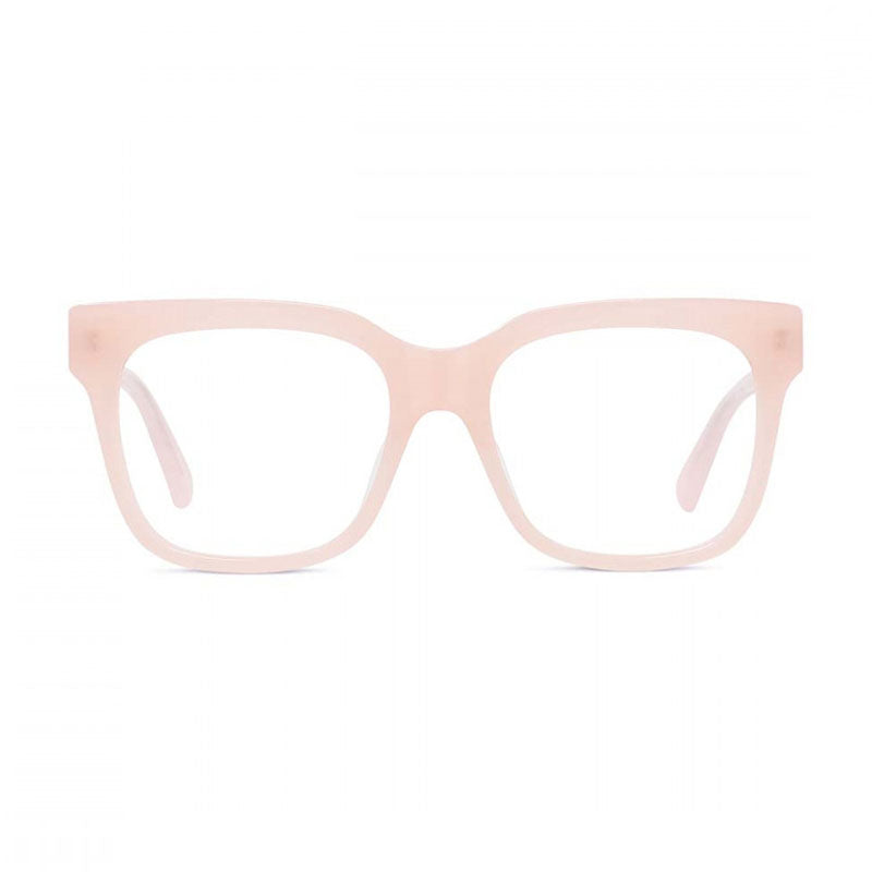 Stella McCartney Eyeglasses Square Full Rim, Shiny Milky Pink Frame and Clear Demo Lenses Lens SC50004I072