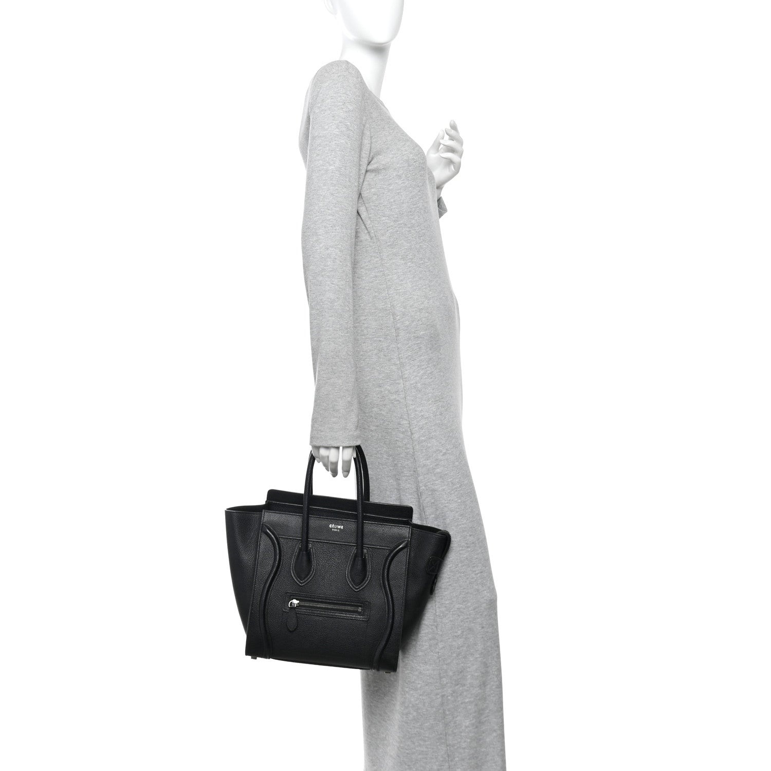 Drummed Calfskin Micro Luggage Black