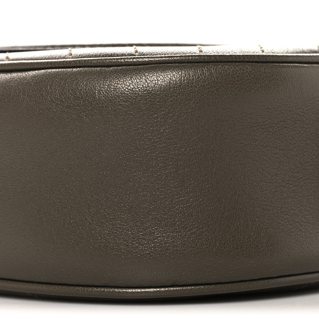 Sakai Be Green Calfskin Diagonal Stitched Mini Blondie Shoulder Bag Craclet Brown