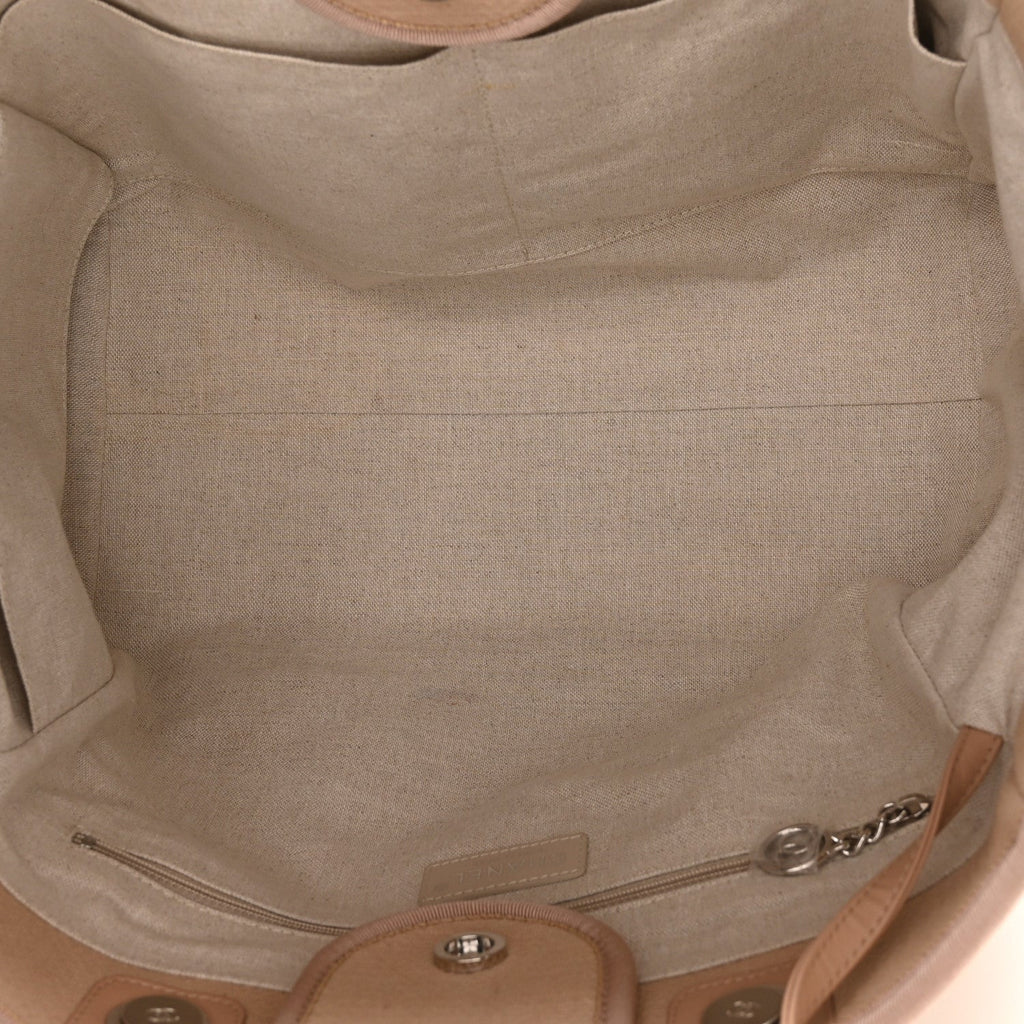 Mixed Fibers Medium Deauville Tote Beige