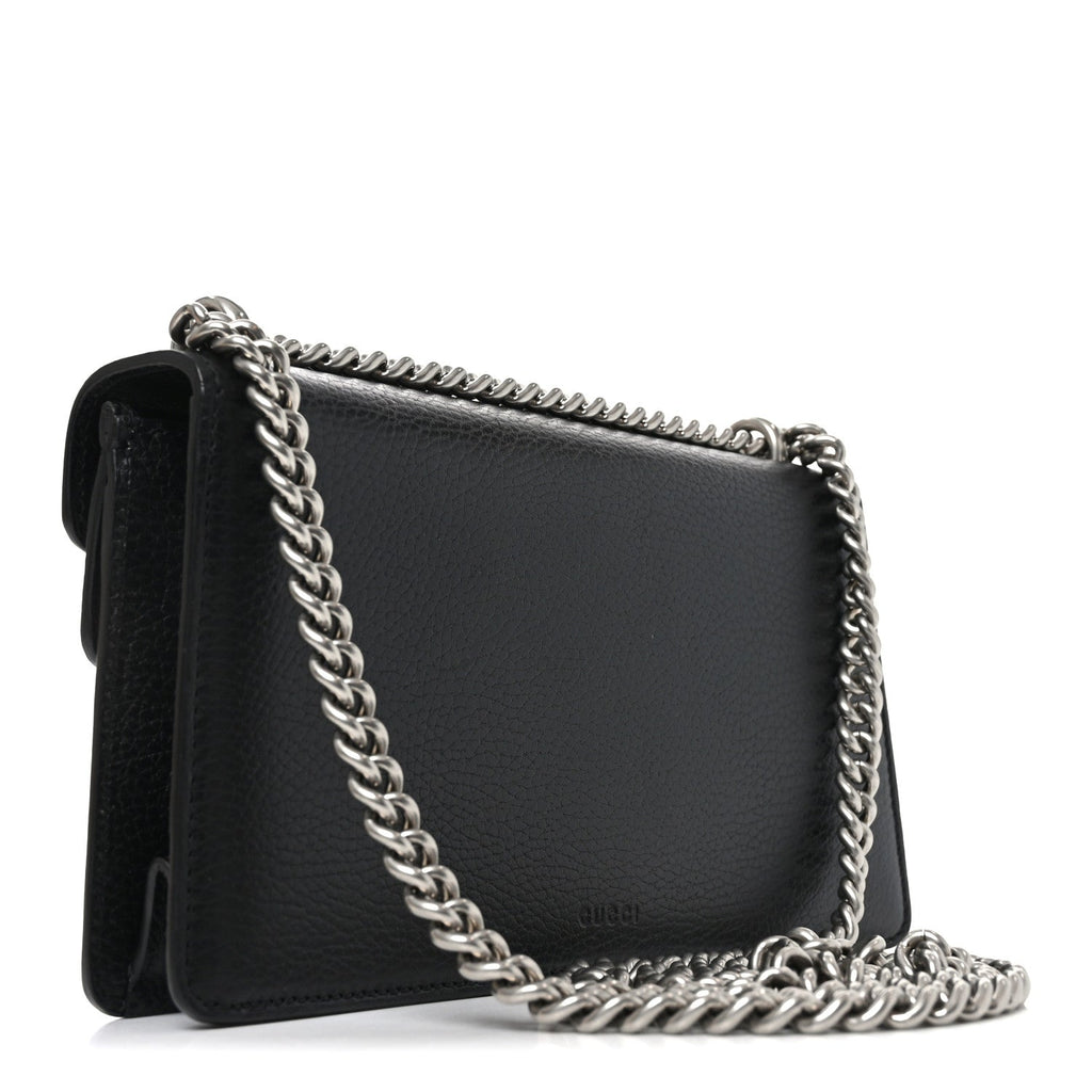 Dollar Calfskin Enamel Small Dionysus Shoulder Bag Black Electric Blue