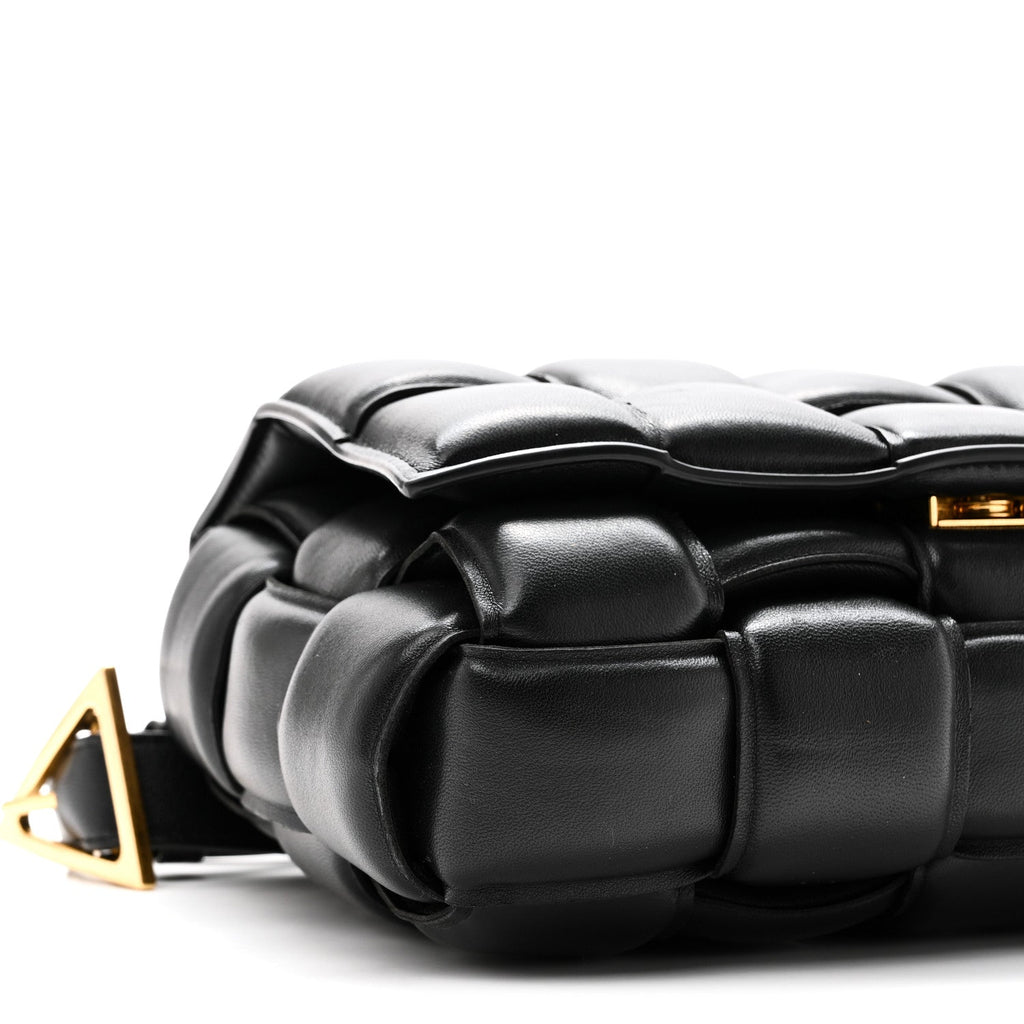 Nappa Maxi Intreccio Padded Cassette Crossbody Bag Black