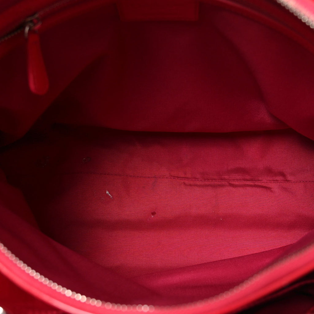 Patent Cannage Large Dior Soft Shopping Tote Red