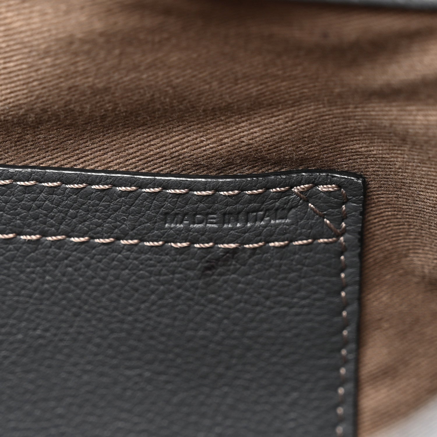 Grained Calfskin Medium Marcie Saddle Bag Iron Grey