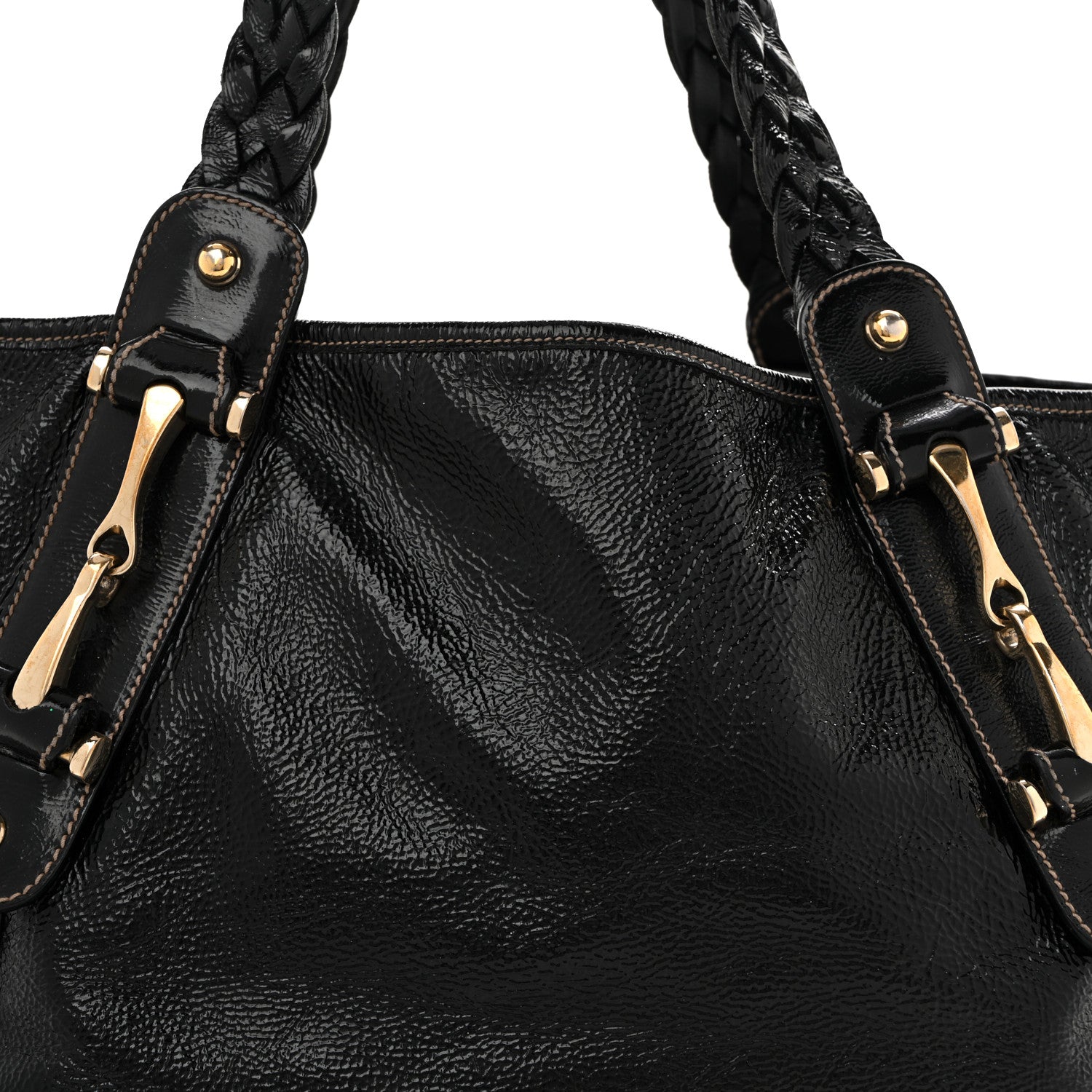 Patent Medium Pelham Shoulder Bag Black
