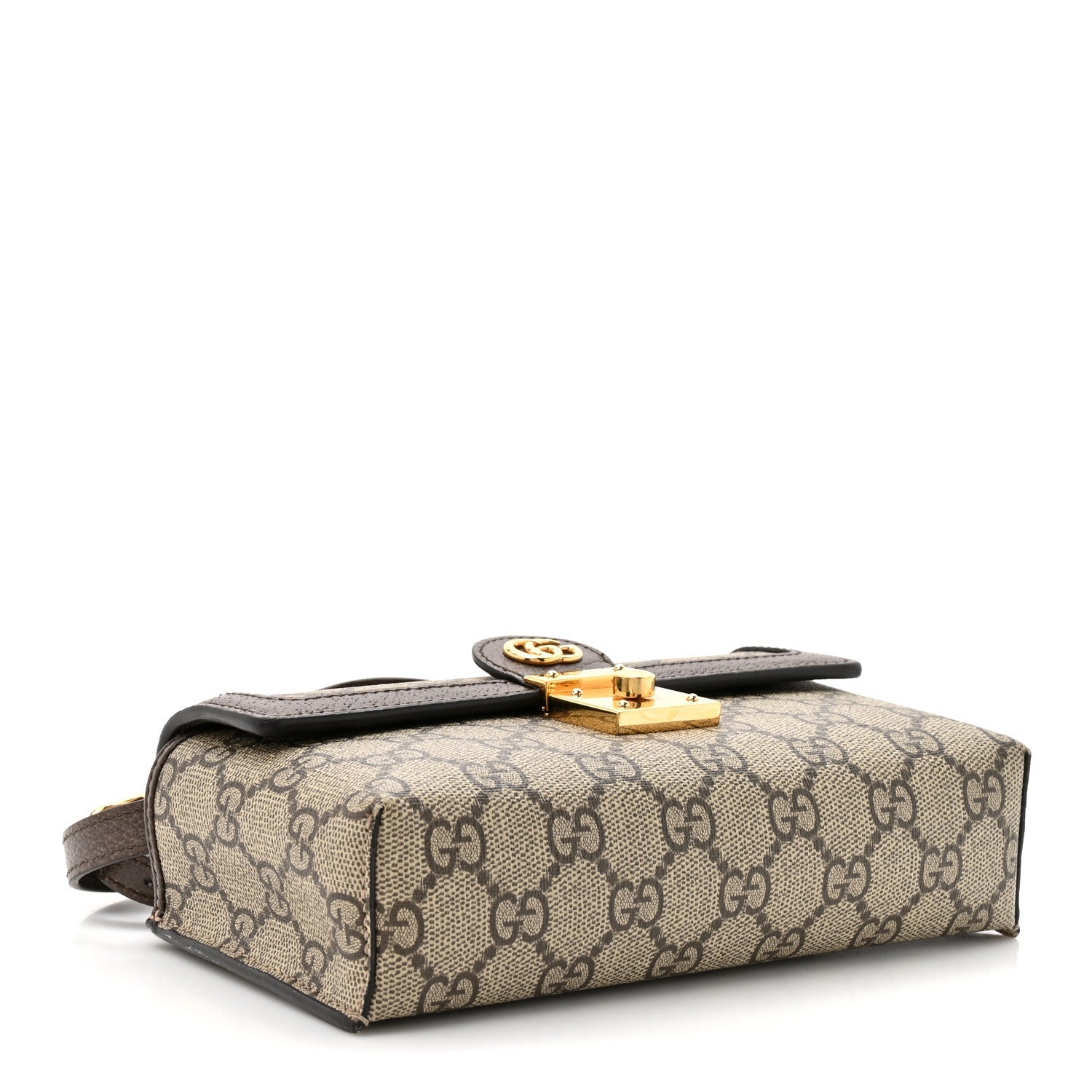 GG Supreme Monogram Calfskin Mini Ophidia Top Handle Bag Beige Ebony New Acero