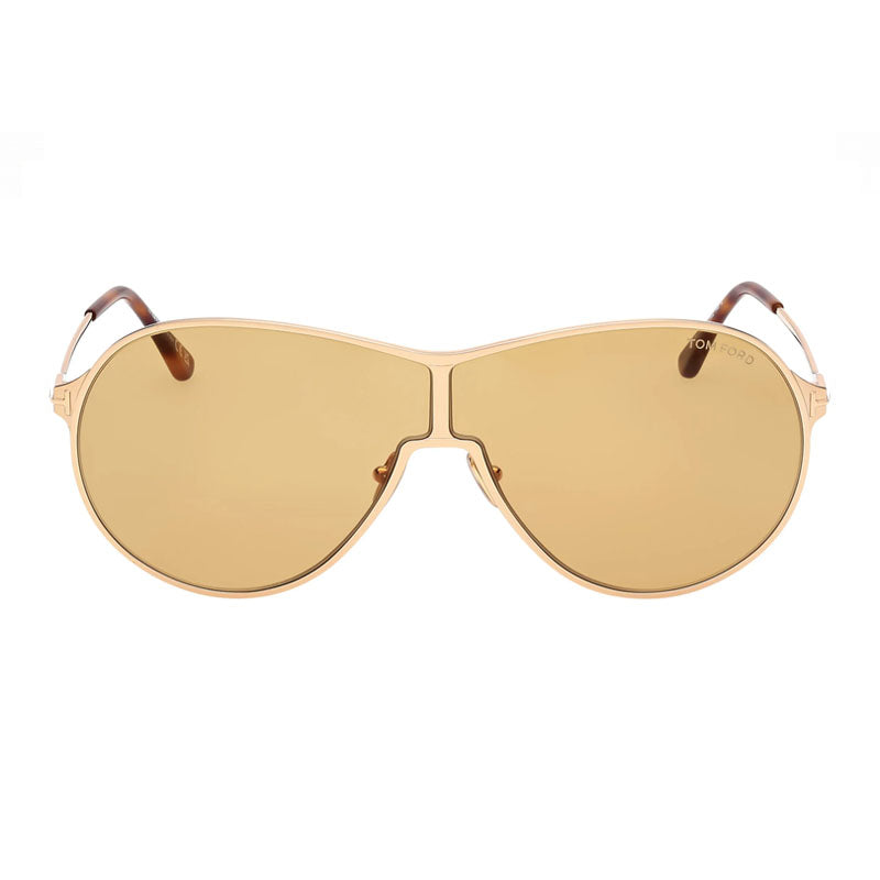 Tom Ford Sunglasses Aviator Full Rim, Shiny Rose Gold Frame and Roviex Gradient Lens FT117428K