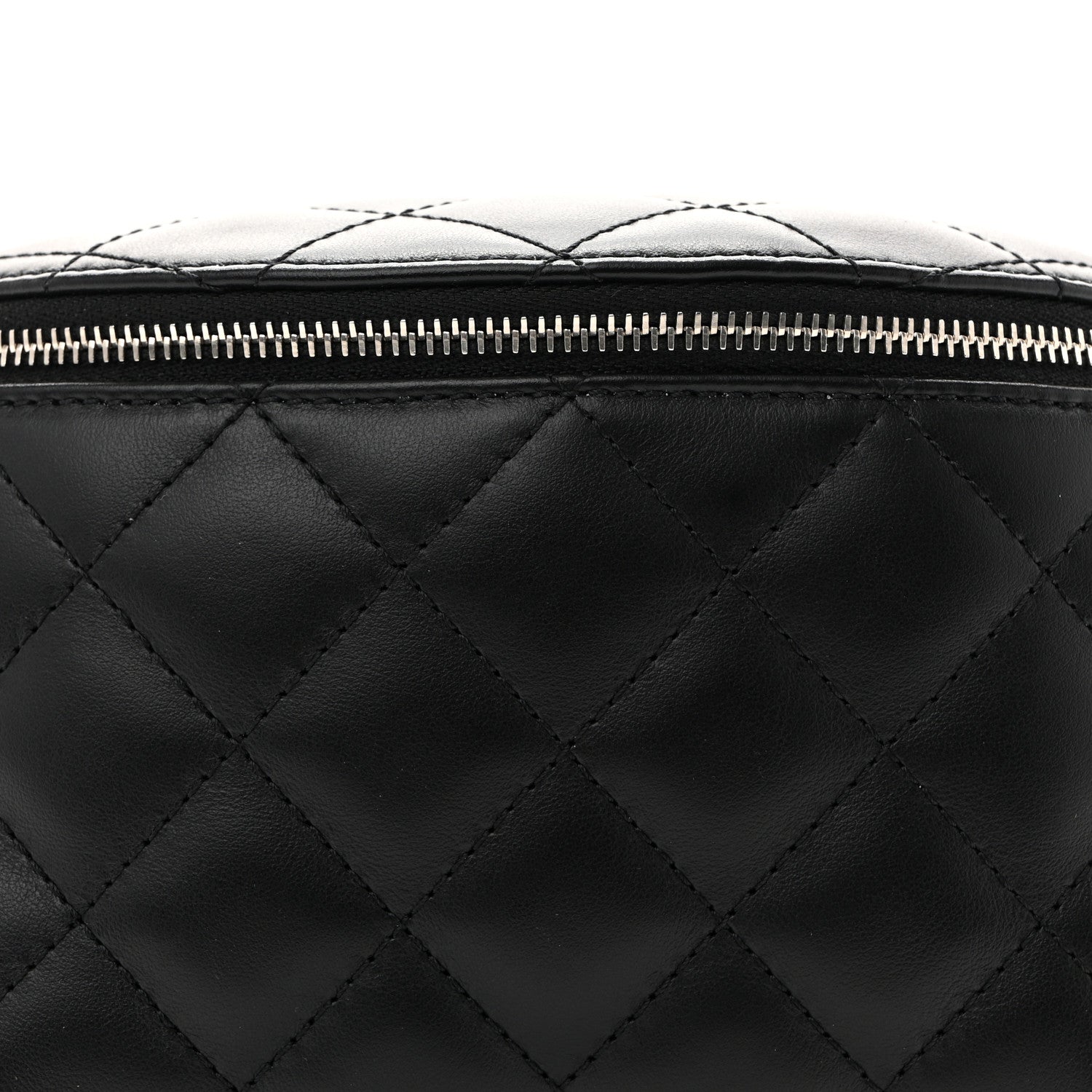 Calfskin Quilted Waist Belt Bag Black