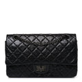 Aged Calfskin Quilted 2.55 Reissue 225 Flap  So Black