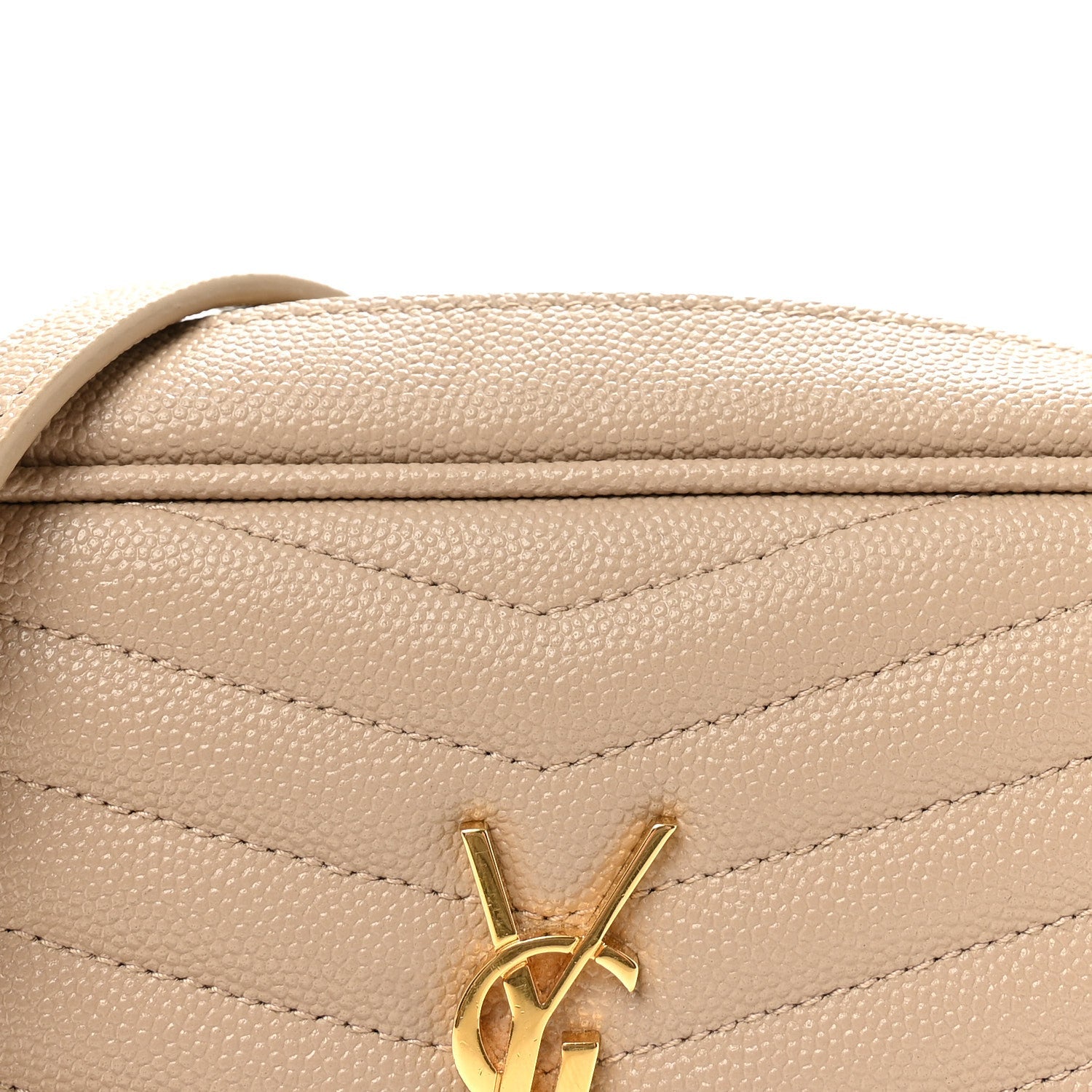 Grain De Poudre Matelasse Monogram Mini Lou Camera Bag Dark Beige