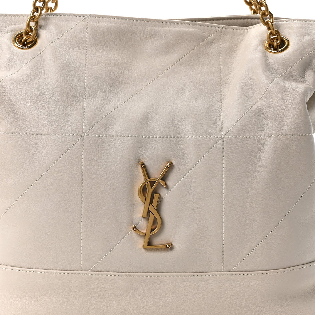 Lambskin Small Jamie Shopping Tote Creme Soft