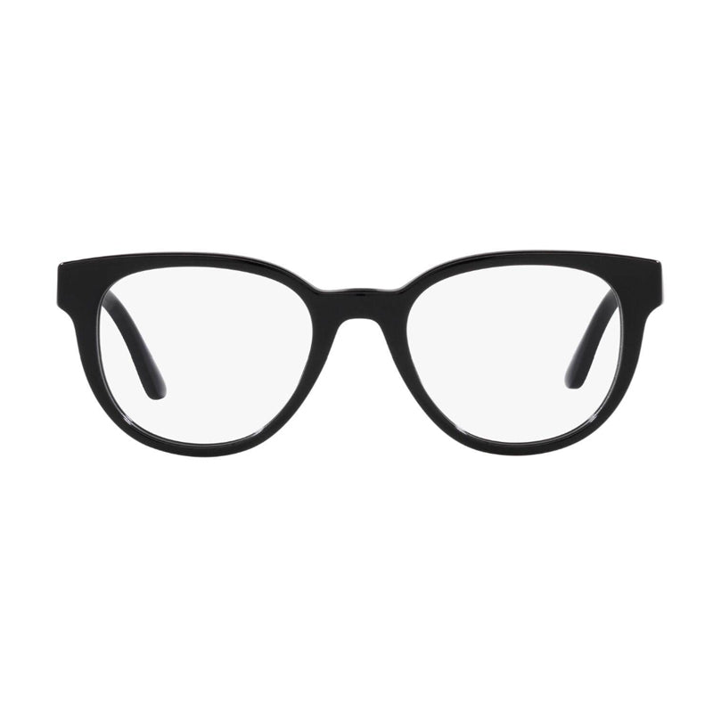 Versace Eyeglasses Round Full Rim, Black Frame and Clear Demo Lenses Lens VE3317GB1