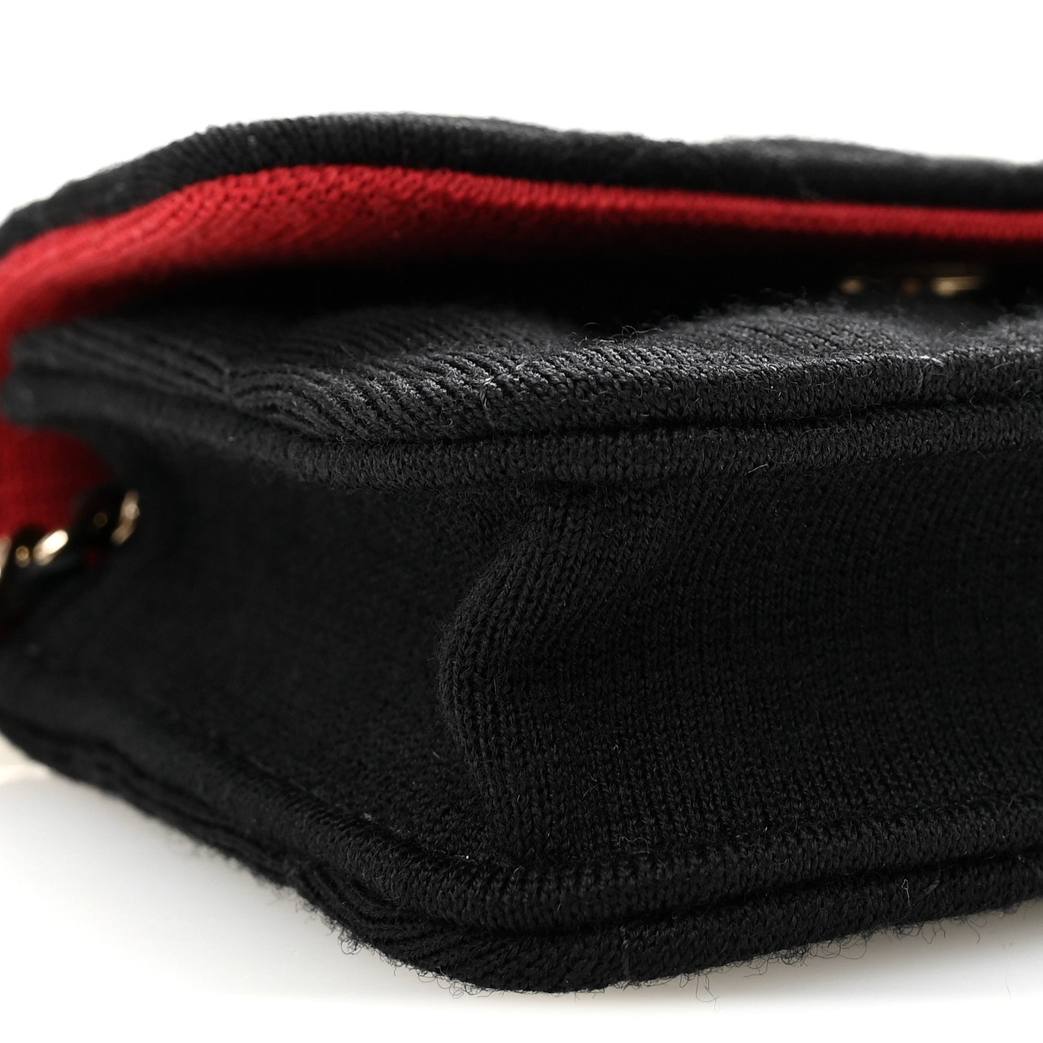 Jersey Quilted Mini VIP Clutch With Chain Black