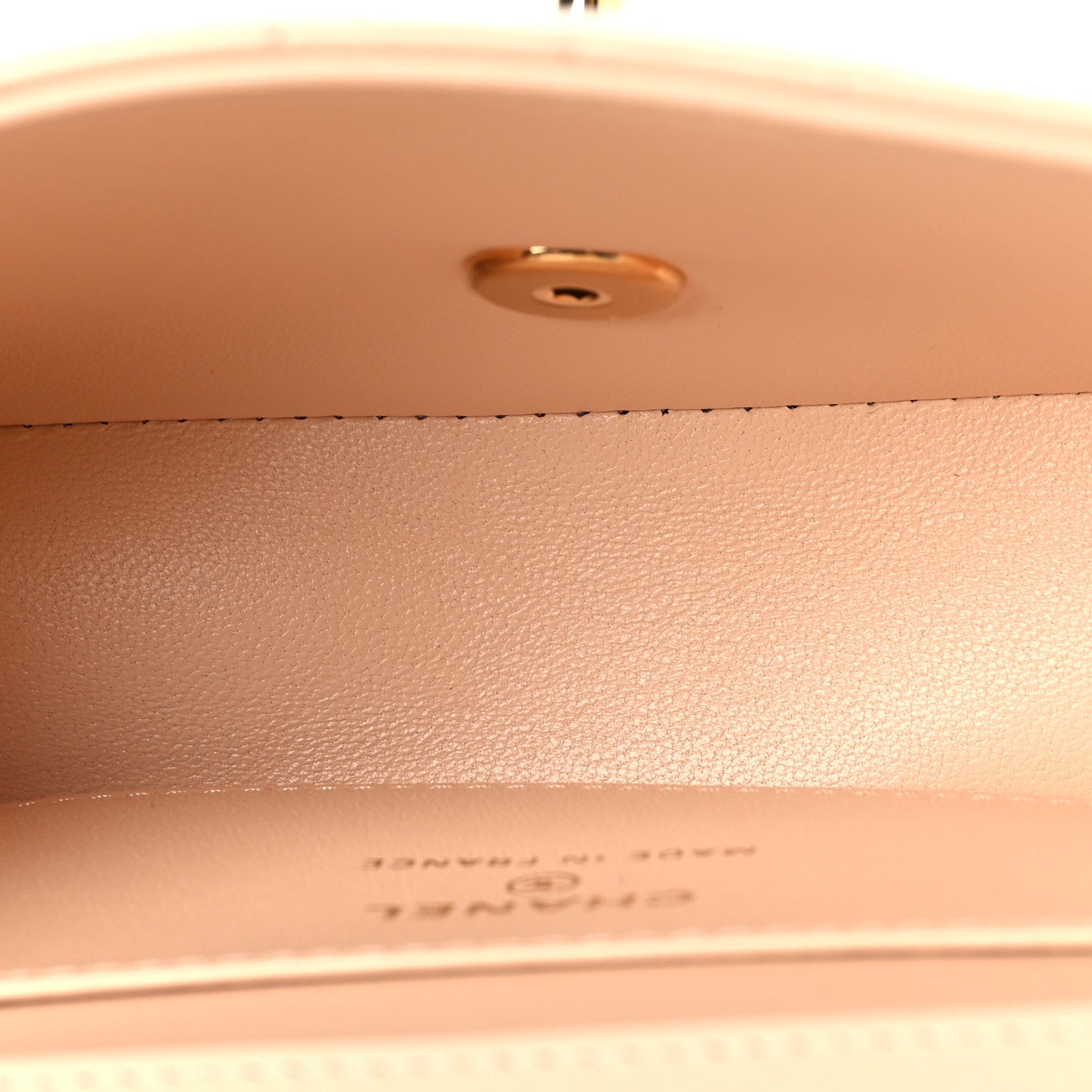 Lambskin Quilted Tab Mini Flap Beige