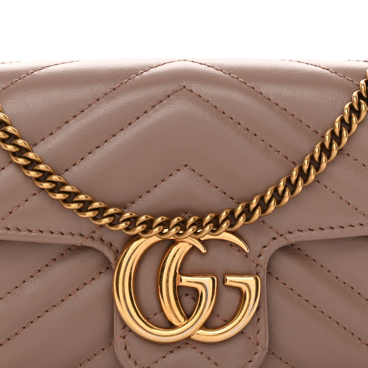 Calfskin Matelasse Super Mini GG Marmont Shoulder Bag Porcelain Rose