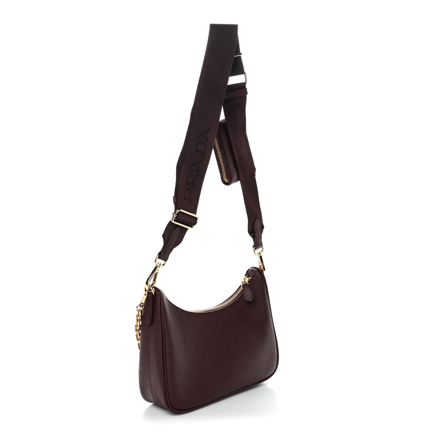 Saffiano Lux Re-Edition 2005 Shoulder Bag Bordeaux