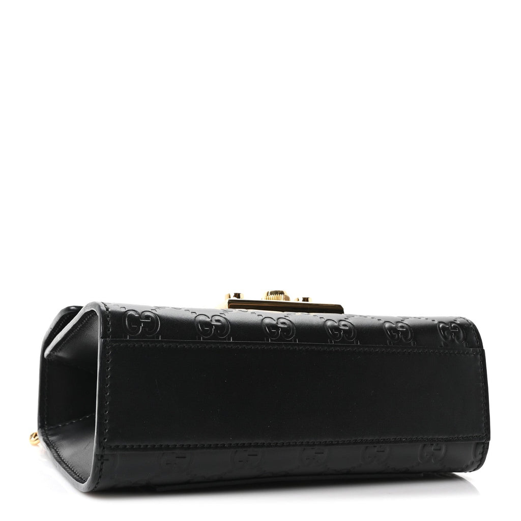 Guccissima Small Padlock Shoulder Bag Black