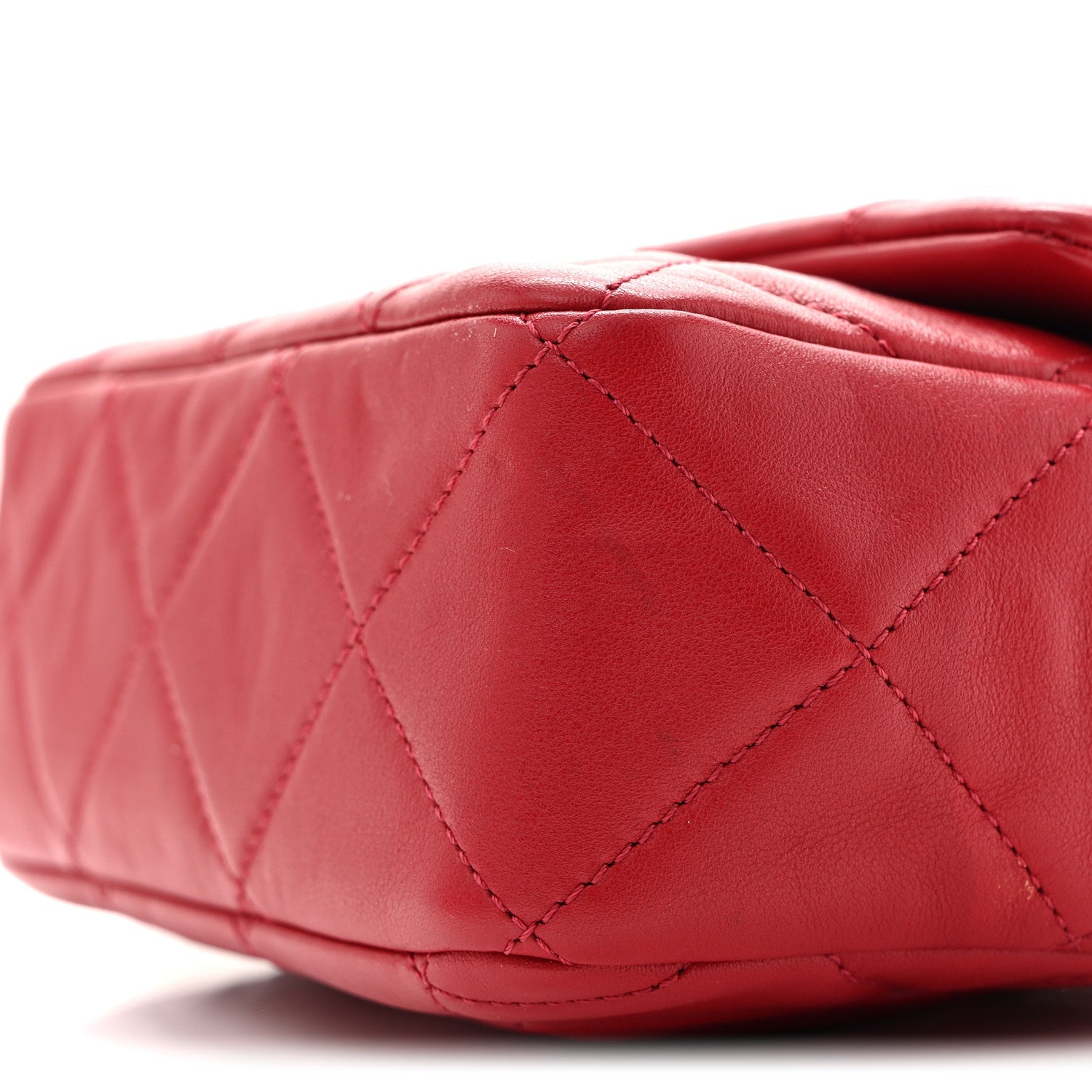 Calfskin Quilted Mini Charms Flap Red