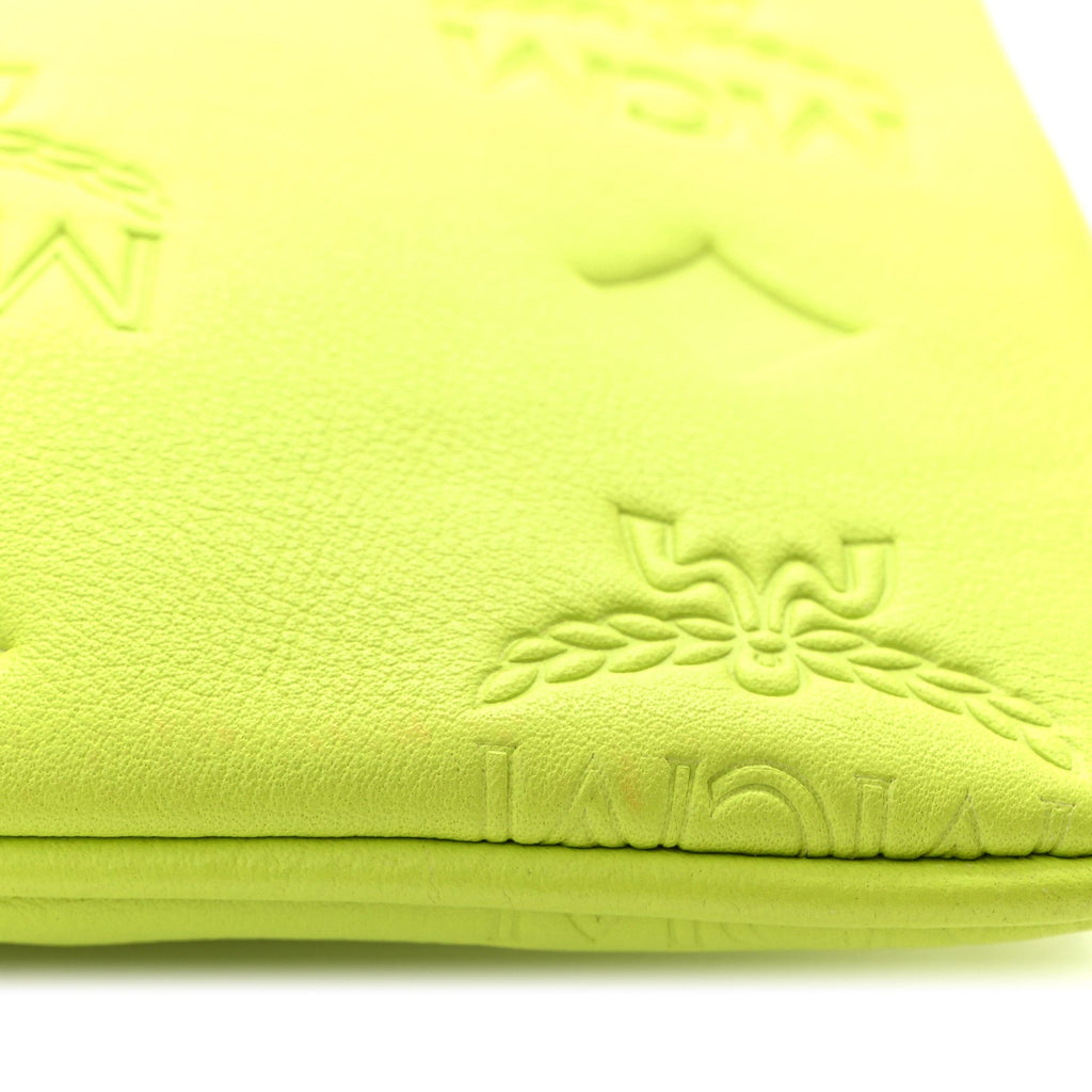 Calfskin Maxi Monogram Crossbody Pouch Green