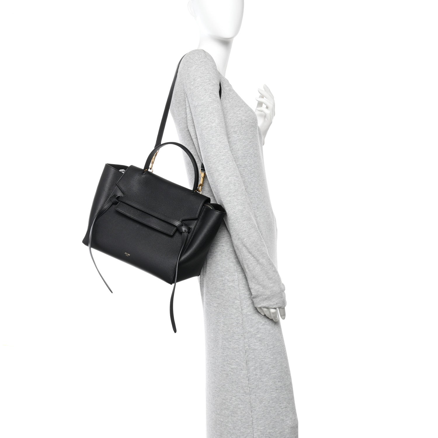 Grained Calfskin Mini Belt Bag Black