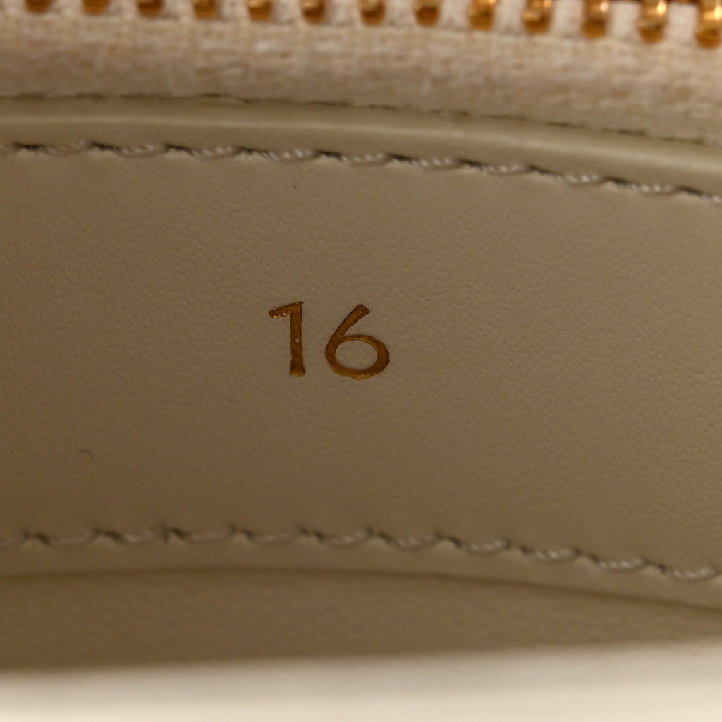 Satinated Calfskin Mini 16 Top Handle Bag White Cotton