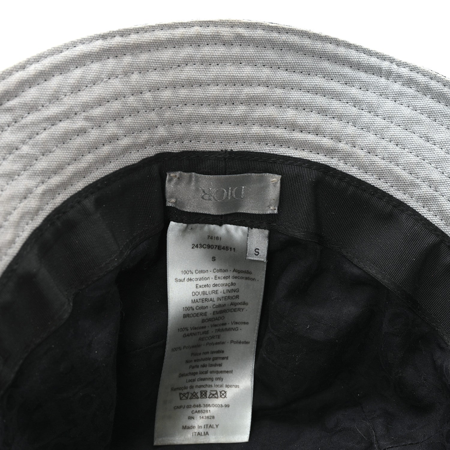 Cotton Logo Bucket Hat S Black