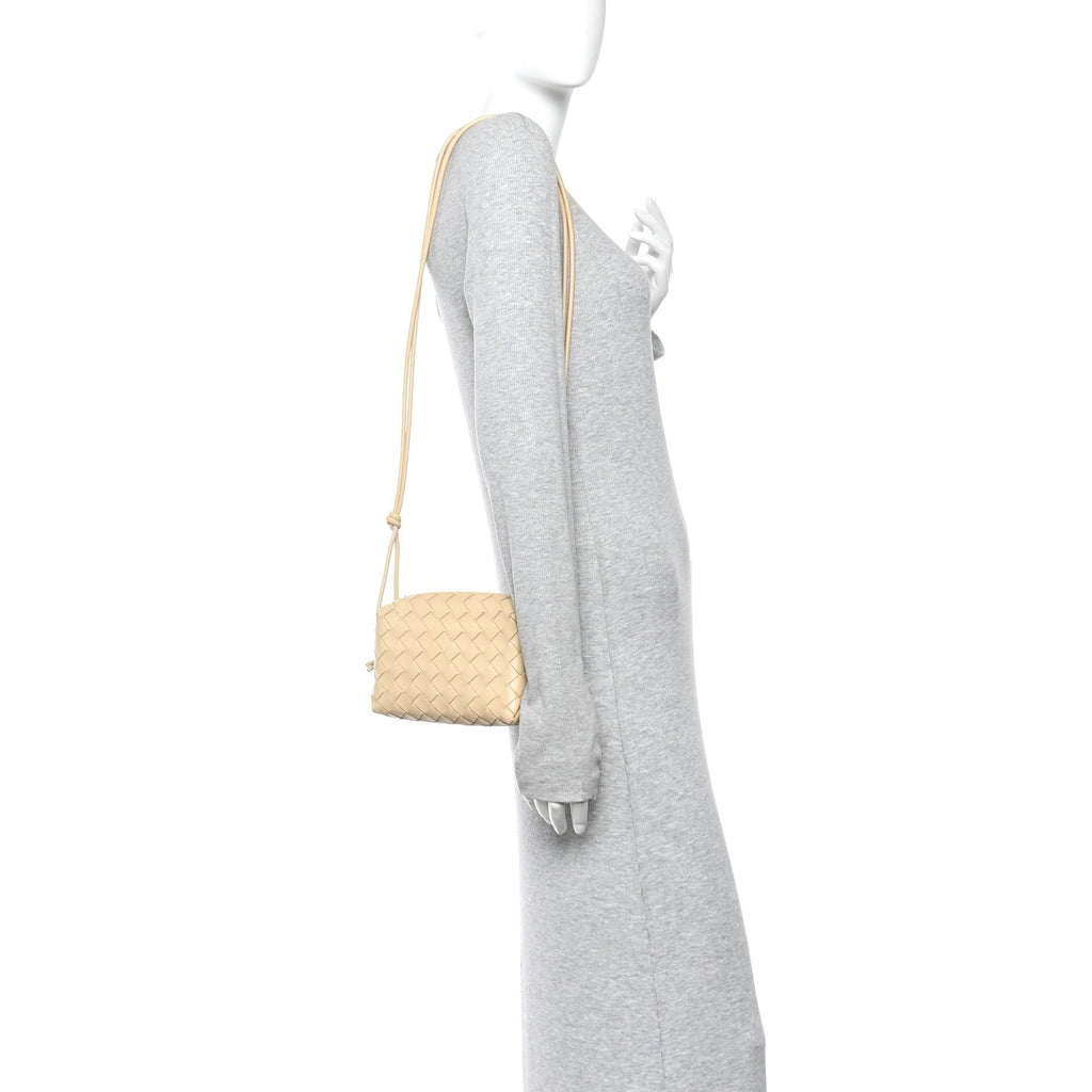 Nappa Intrecciato Mini Loop Camera Bag Porridge