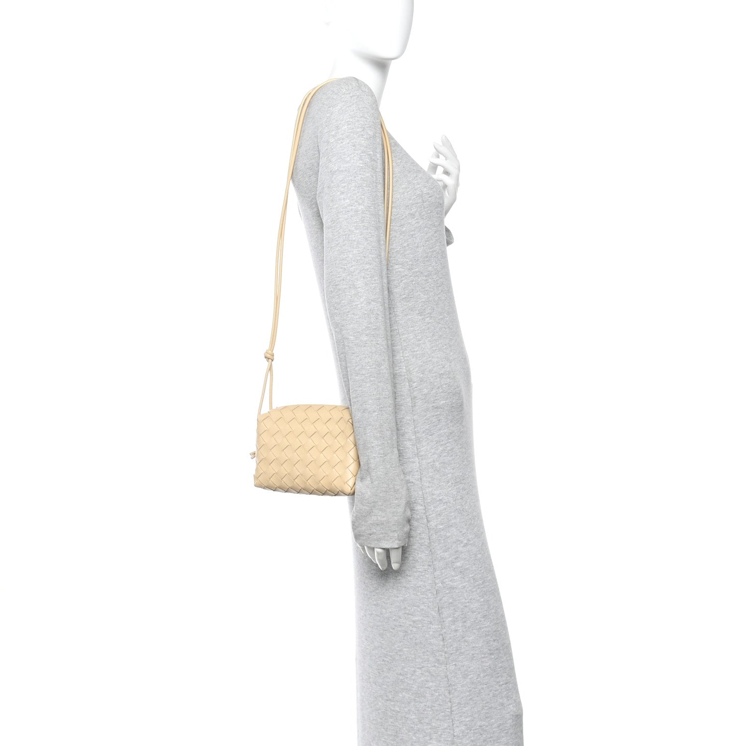 Nappa Intrecciato Mini Loop Camera Bag Porridge