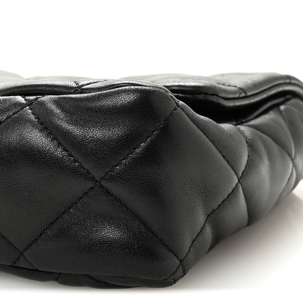Lambskin Quilted Large CC Funky Town Flap Black