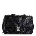 Sequins Chevron Mini Rectangular Flap Black Blue