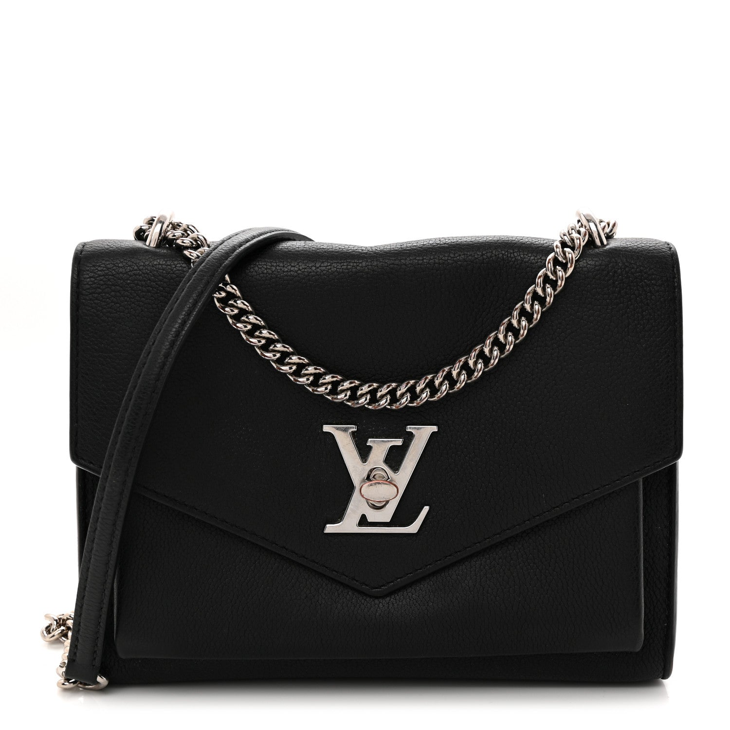 Soft Calfskin My Lockme Chain Bag BB Black