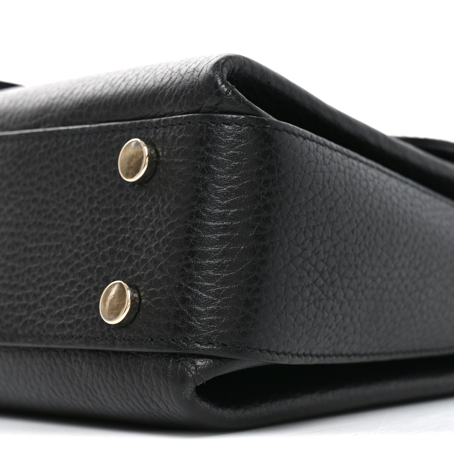 Dollar Calfskin Interlocking G Top Handle Shoulder Bag Black