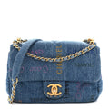 Denim Quilted Mini Denim Mood Rectangular Flap Blue Multicolor