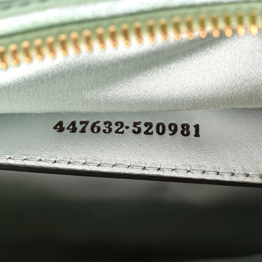 Iridescent Nappa Chevron Matelasse Small GG Marmont Chain Shoulder Bag Iridescent Salvy Green