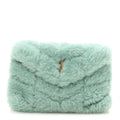 Shearling Quilted Monogram Loulou Puffer Pouch Clutch Iced Mint