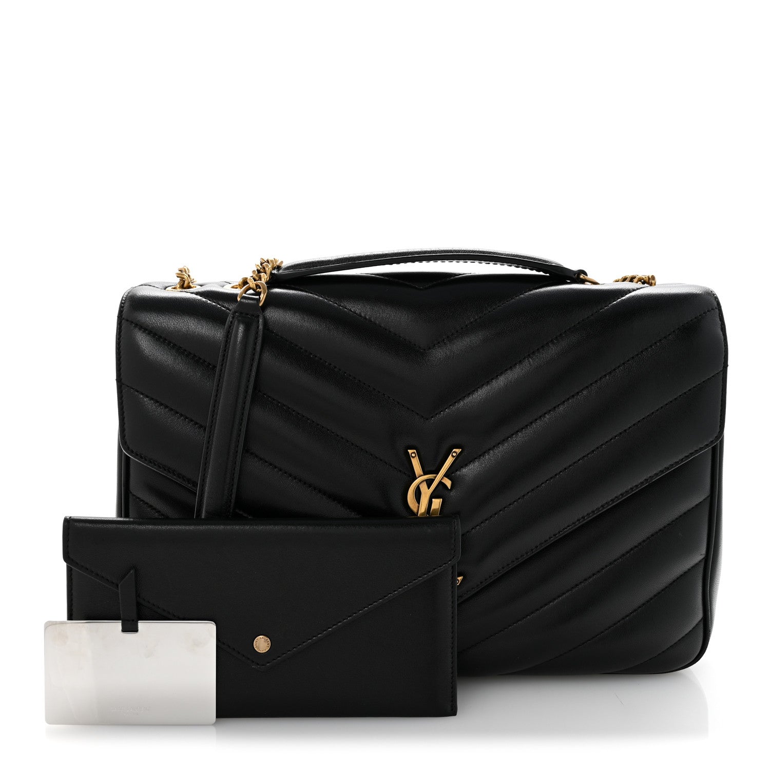 Lambskin Quilted Monogram Large Loulou Black