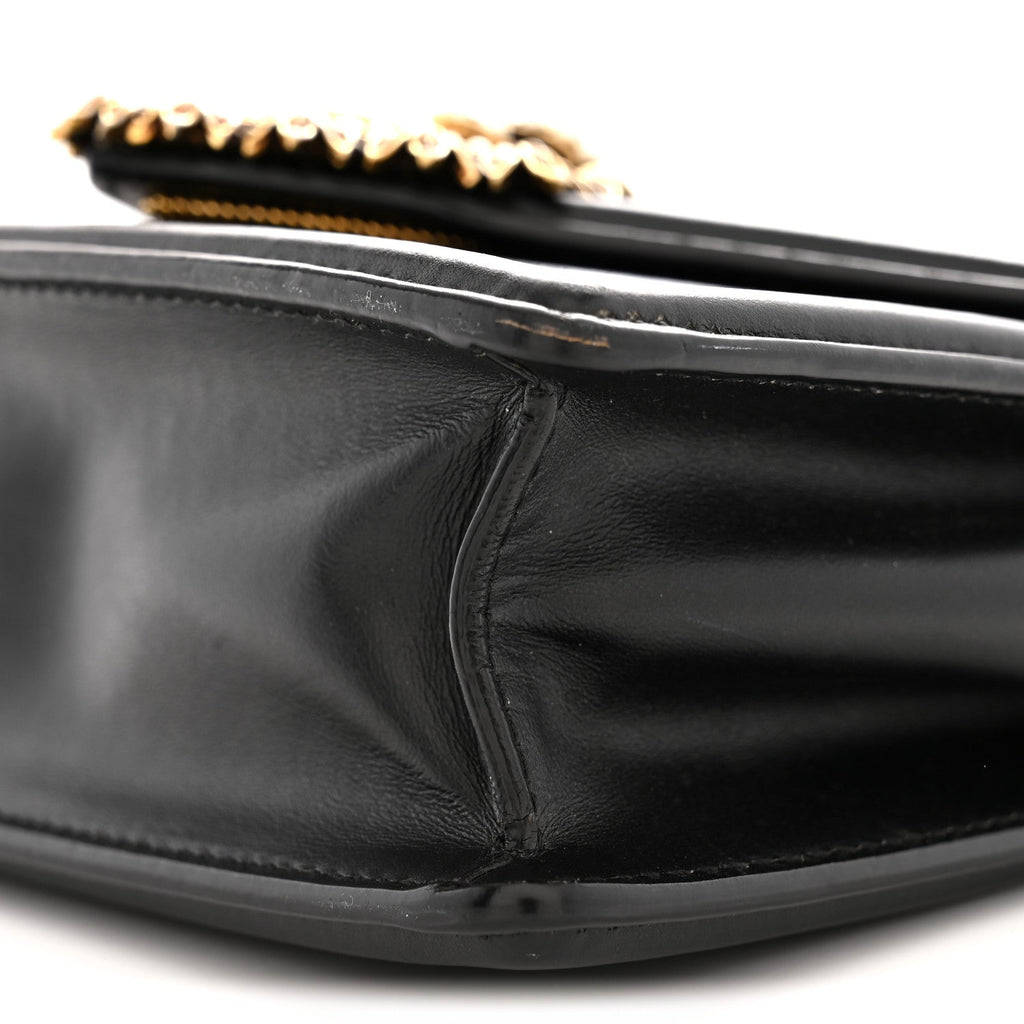 Smooth Calfskin Small Devotion Envelope Top Handle Bag Black