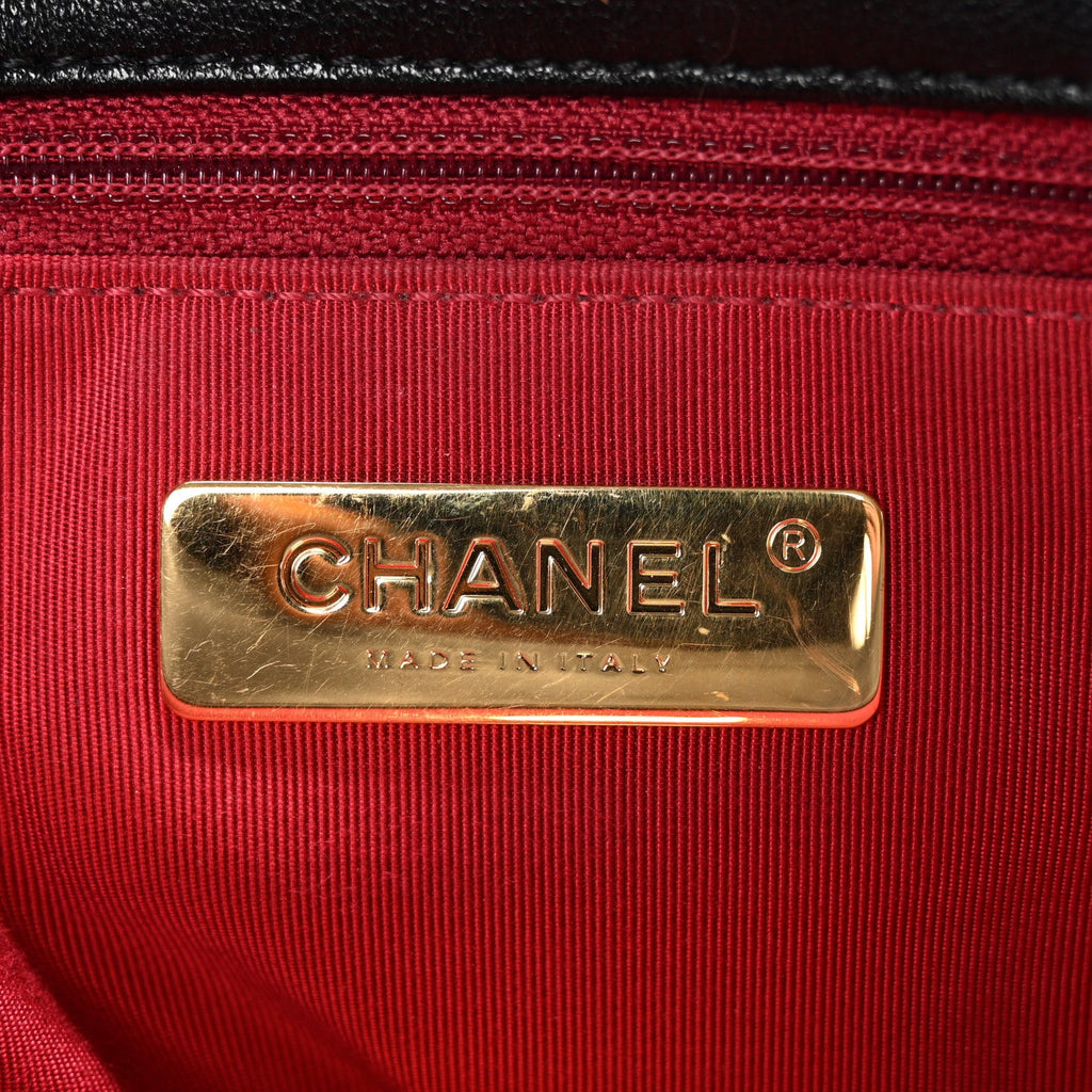 Goatskin Quilted Medium Chanel 19 Flap Black