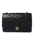 Caviar Quilted Maxi Double Flap Black