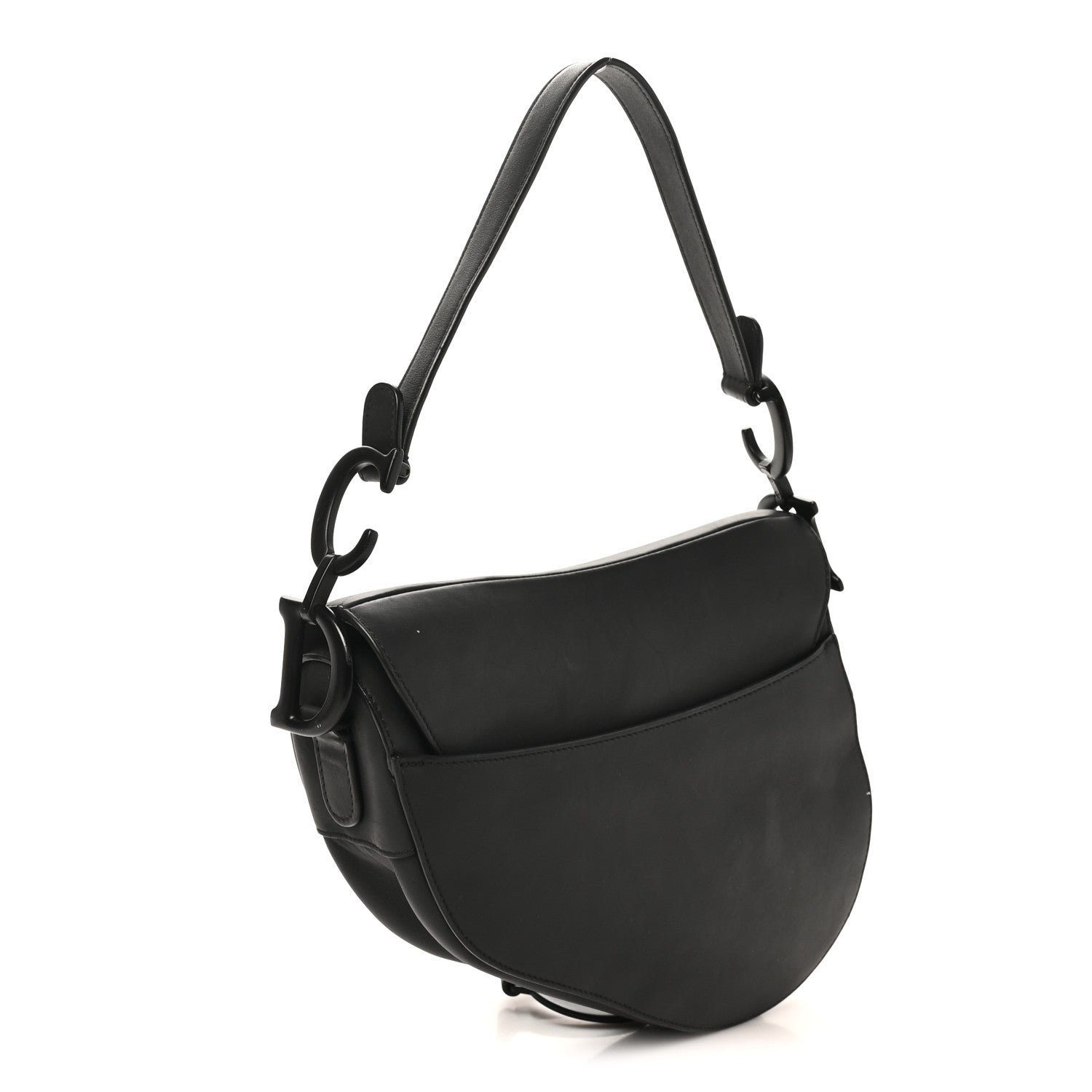 Ultra Matte Calfskin Saddle Bag Black