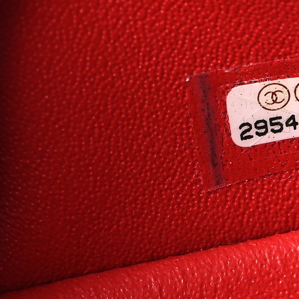 Lambskin Quilted Mini Rectangular Flap Red