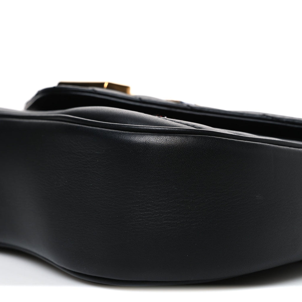 Calfskin Embroidered New Wave Chain MM Black